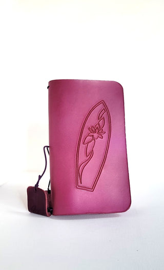 Lotus Surfboard | Leather Notebook Cover | Amethyst