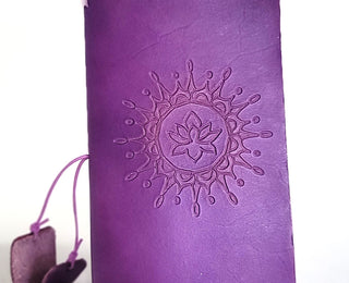 Lotus Mandala | Leather Notebook Cover | Amethyst