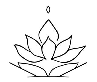 Jotasana Designs logo of a stained glass lotus 