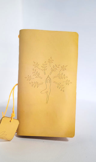 Tree Pose | Leather Notebook Cover | Banana