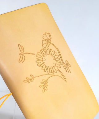 Wildflowers | Leather Notebook Cover| Banana