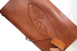 Lotus Surfboard | Leather Notebook Cover | Earth