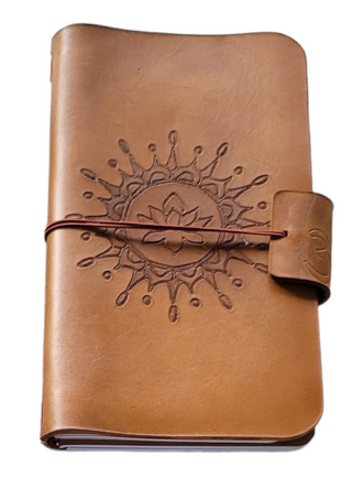 Lotus Mandala | Leather Notebook Cover | Earth