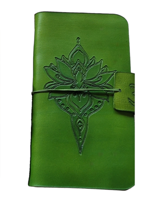 Lotus Wand | Leather Notebook Cover | Leaf