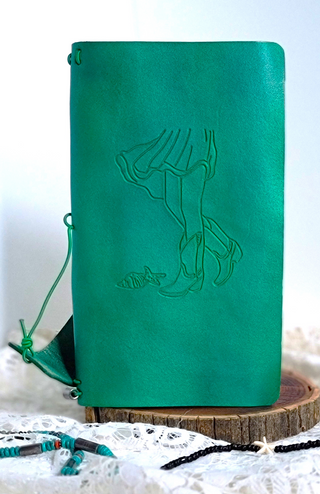 Coastal Cowgirl | Leather Notebook Cover | Jade