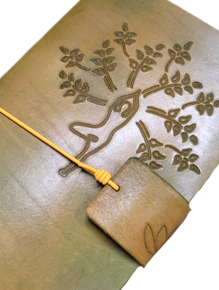 Tree Pose | Leather Notebook Cover | Cilantro