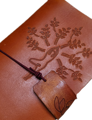 Tree Pose | Leather Notebook Cover | Rust