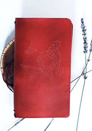 Wildflowers | Leather Notebook Cover| Rust