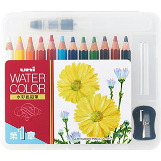 Water Color Compact Pencil Set, 12 Colors - Nature